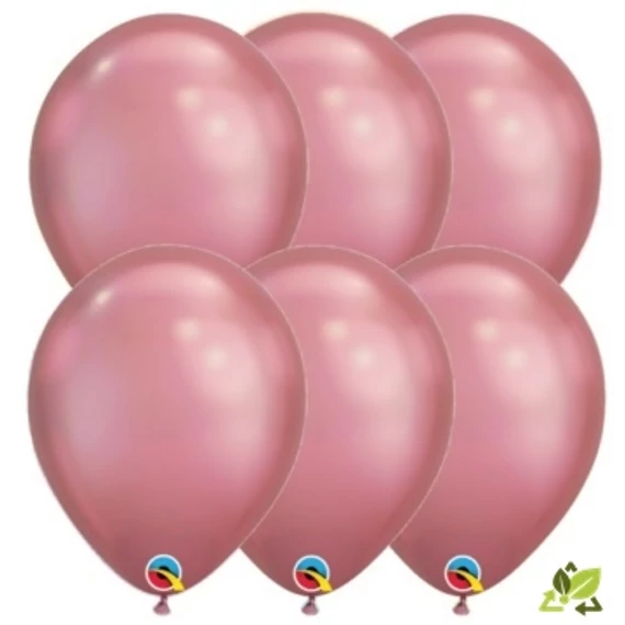 7 inch-es Chrome Mauve - Mályva Kerek Lufi (6db/csomag)
