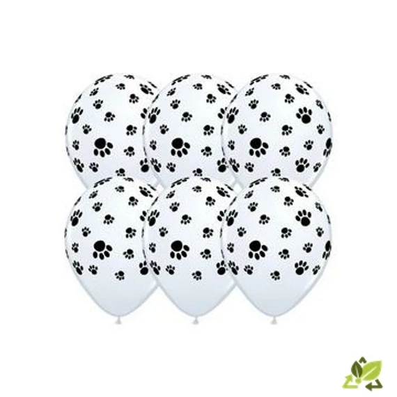 11 inch-es Paw Prints-A-Round Lufi (6db/csomag)