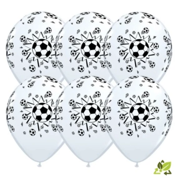 11 inch-es Soccer Balls White - Focilabdás Lufi (6db/csomag)