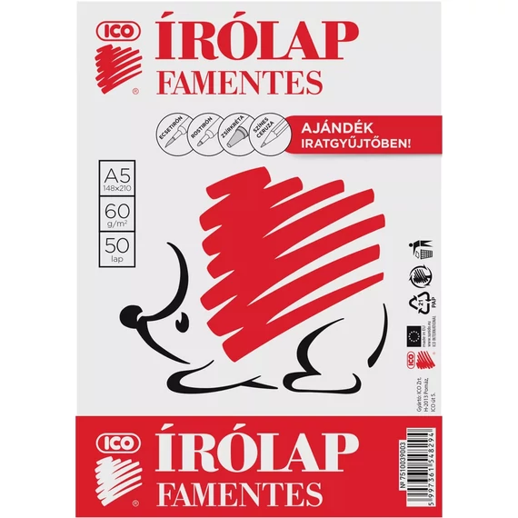 Írólap, famentes, A/5 , 50 ív
