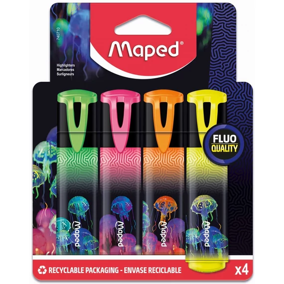 Szövegkiemelő Maped, Fluo Quality, 4db