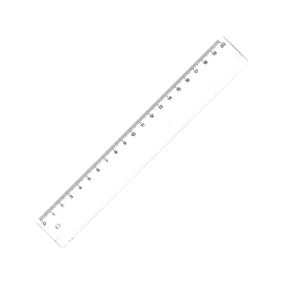 Vonalzó 20cm műanyag, átlátszó