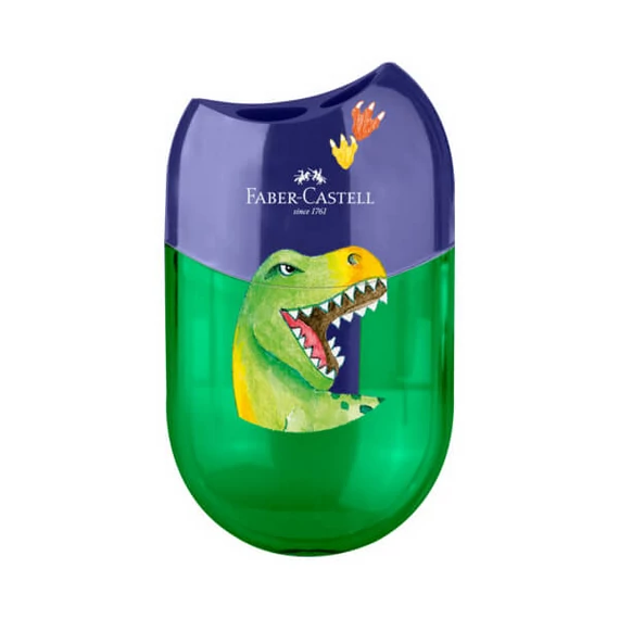 Faber Castell tartályos hegyező - kétlyukú - dinó
