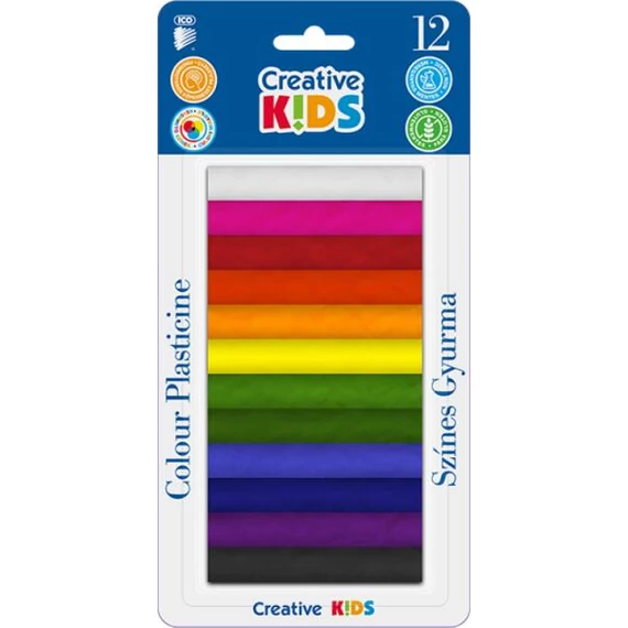 Gyurma színes, 165g, 12db/csomag  Creative Kids