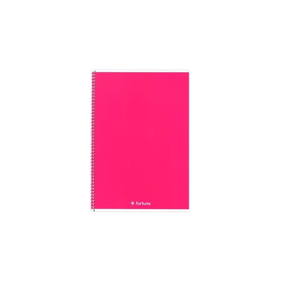 Spirálfüzet FORTUNA Monocolor vonalas A/4 70 lapos - Magenta