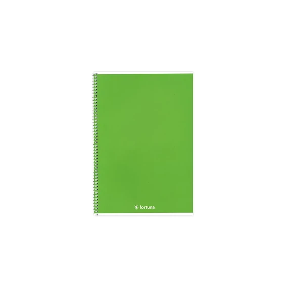 Spirálfüzet FORTUNA Monocolor vonalas A/4 70 lapos - Zöld