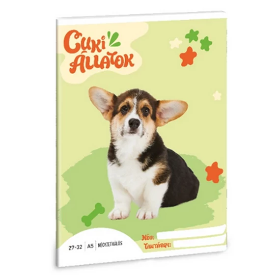 Ars Una kockás füzet 27-32, A/5 - Cuki állatok Corgi