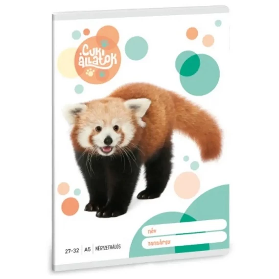 Ars Una kockás füzet 27-32, A/5 - Cuki állatok Vörös Panda