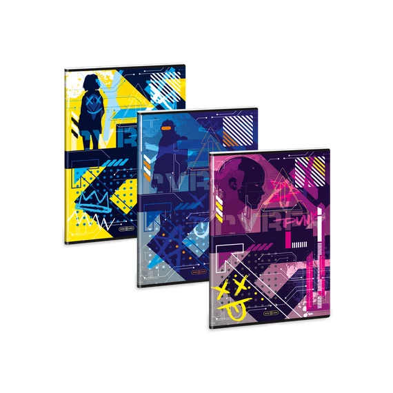  Ars Una vonalas füzet, A4, 40 lapos - Cyberpunk