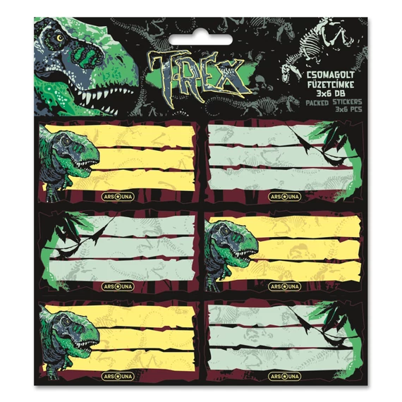 Füzetcimke 18db/csomag Ars Una T-Rex