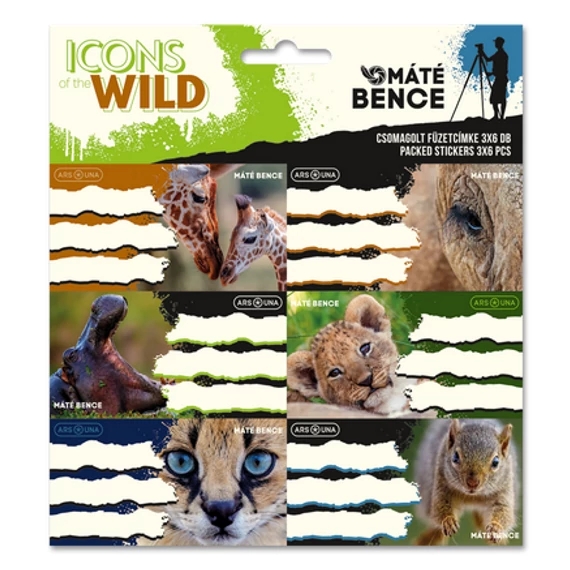 Ars Una füzetcímke 3x6 db -  Icons of the Wild