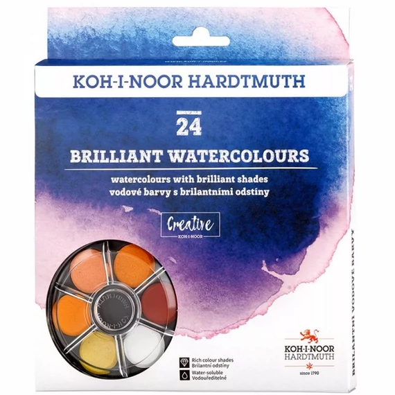 KOH-I-NOOR Brilliant Aquarell vízfesték 24 szín