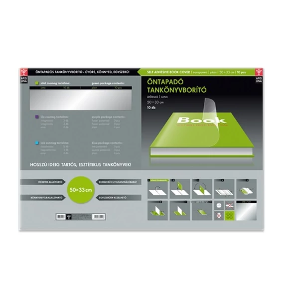 Könyvborító A/4 - öntapadós 50x33cm, sima, 10db/csomag