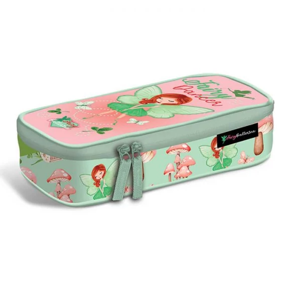 Ovális bedobálós tolltartó gumipánttal - Fairy Ballerina