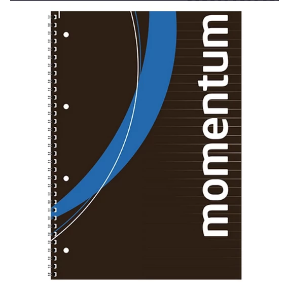 Spirálfüzet  "Momentum" , A4, vonalas, 90 lap, perforált, lyukasztott