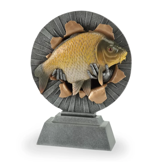 Műgyanta szobor - Horgász, hal 28 cm FG076B