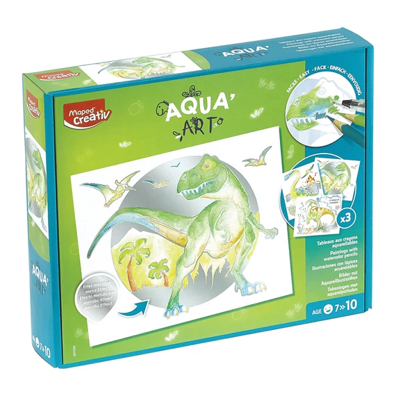 Akvarell festőkészlet, MAPED CREATIV, Aqua Art, dinoszaurusz