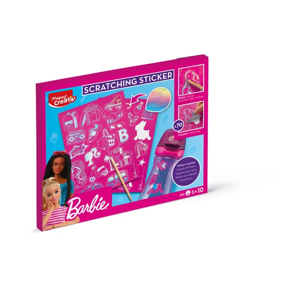 Képkarcoló matricás készlet, MAPED CREATIV „Barbie Scratching”