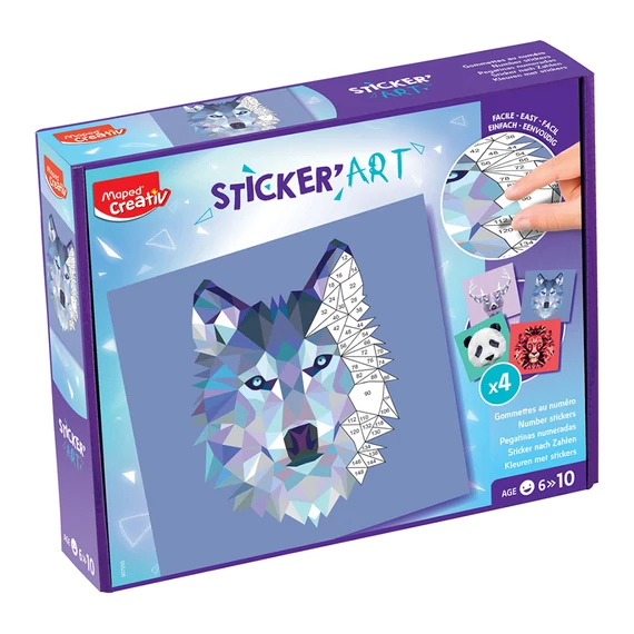 Kreatív matricás készlet, MAPED CREATIV Sticker` Art, állatok