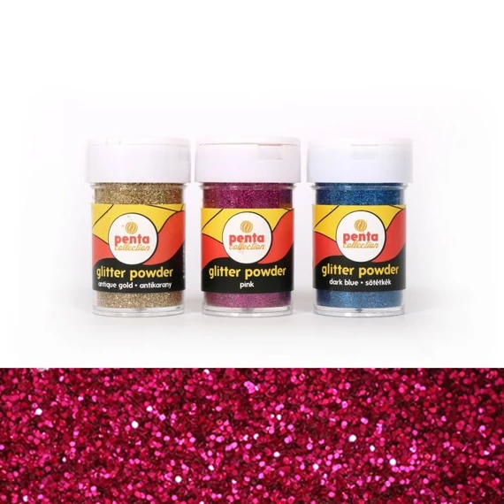 Színes csillámpor 15 g-os pink