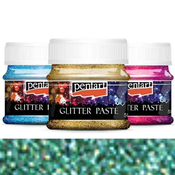 Glitterpaszta finom 50 ml világoszöld 13058