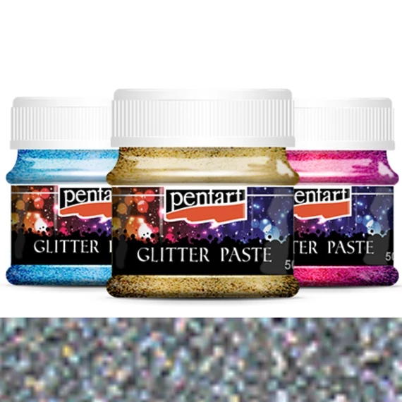 Glitterpaszta finom 50 ml ezüst 13052