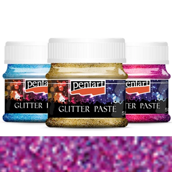 Glitterpaszta finom 50 ml pink 13056