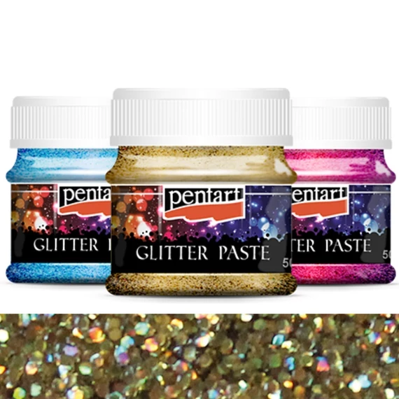 Glitterpaszta közepes 50 ml arany 13048
