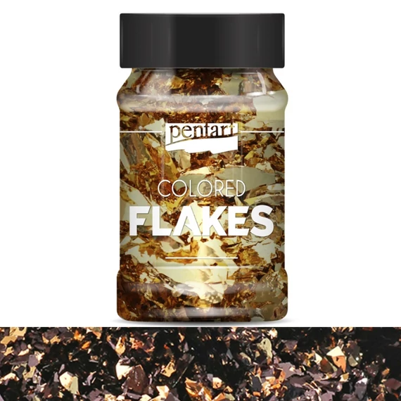 Színes fólia pehely min. 1 g, fekete -arany 40098