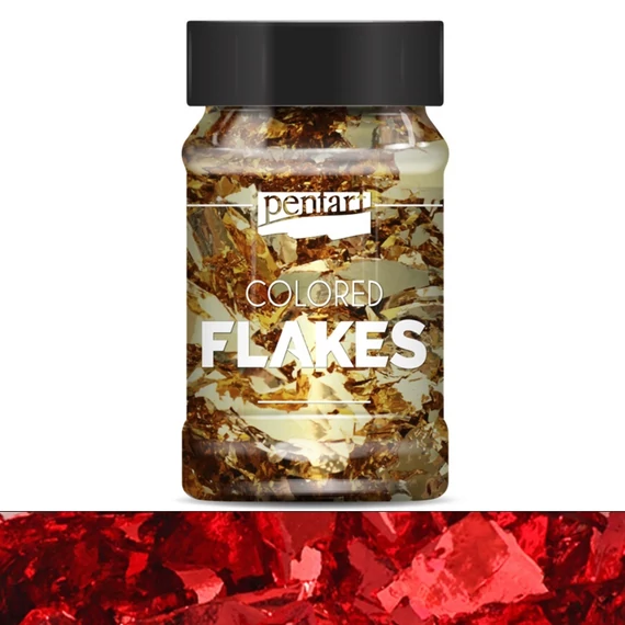 Színes fólia pehely min. 1 g, piros 40094