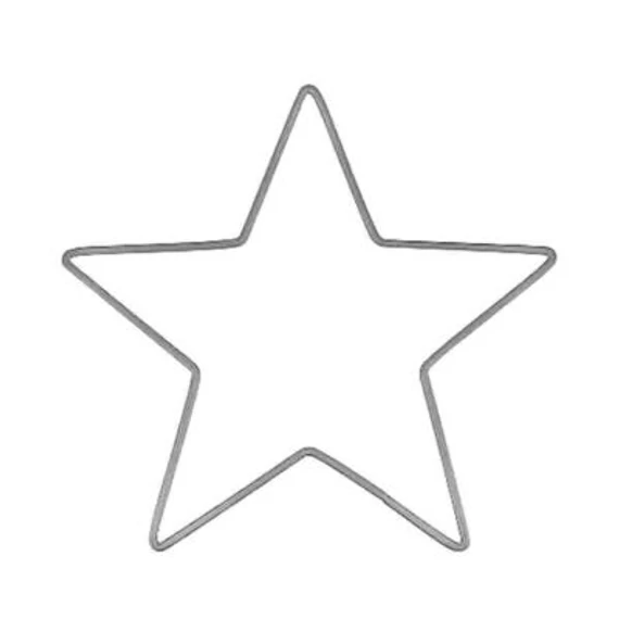 Fém csillag, 20cm, fehér
