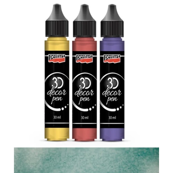 3D dekortoll csillogó 30 ml türkizezüst 35157