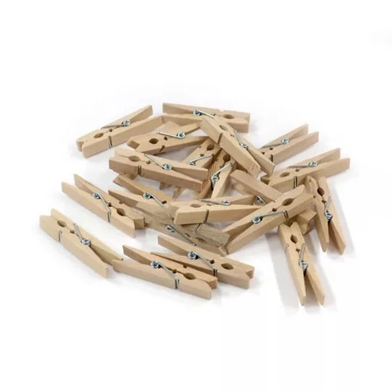 Fa csipesz natúr, 4,5x0,7cm, 30db/csomag