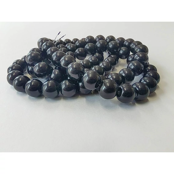 Gyöngyfűzér viasz, 10mm, fekete