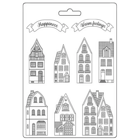 Lágy PVC öntőforma - A4 - Christmas house