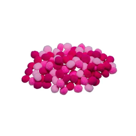 Pompom/100 db, 10mm, rózsaszín árnyalatok
