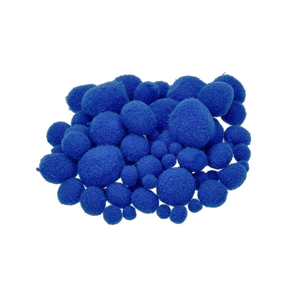 Pompom/75db, különböző méretű, kék