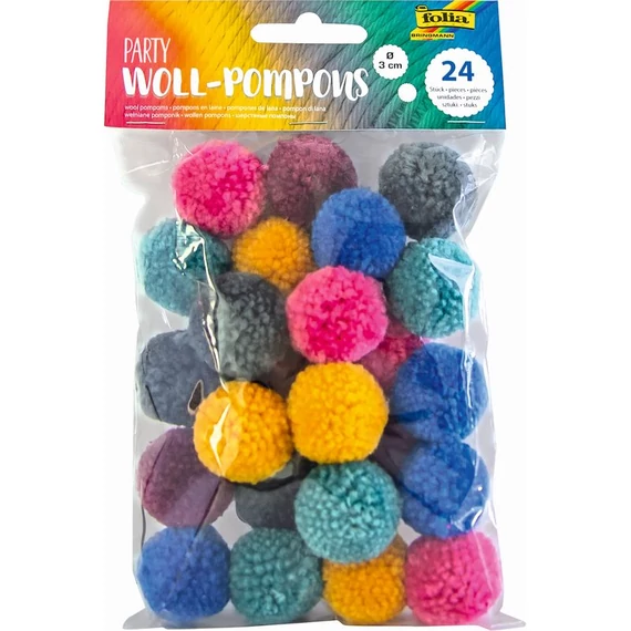 Pompom csomag 3cm/24db party