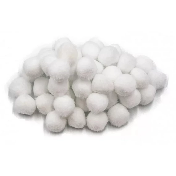 Pompom/100db fehér, 7mm