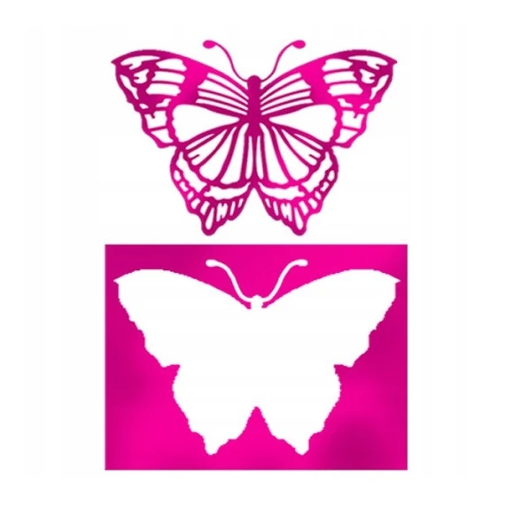Stencil, 10x10cm - Dupla pillangó