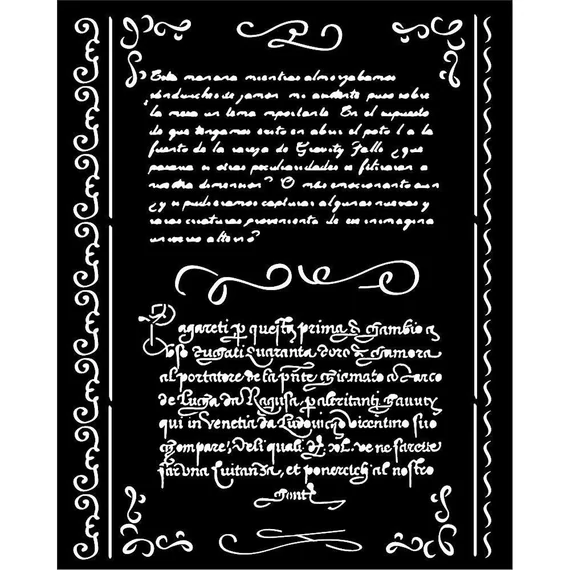 Stencil, 20x25cm - Vintage library letters