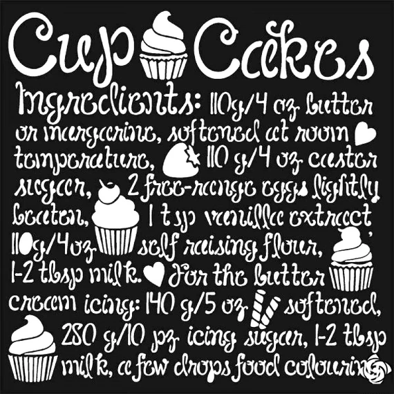 Stencil, 18x18cm - Muffin