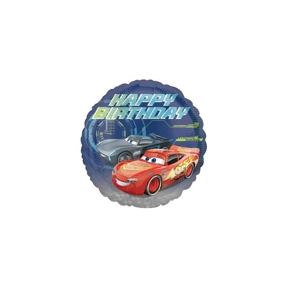 18 inch-es Cars - Happy Birthday - Verdák Szülinapi Fólia Lufi