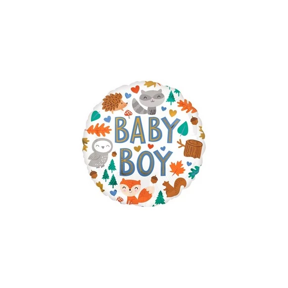 18 inch-es Baby Boy Woodland Fun Fólia Lufi