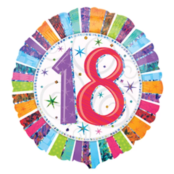 18 inch-es Radiant Birthday 18-as Születésnapi Fólia Lufi