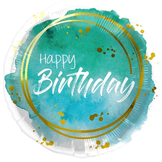 18 inches fólia lufi - Happy Birthday Watercolor