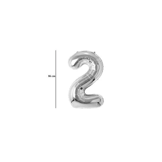 34 inch-es 2 Ezüst - Silver Számos Super Shape Fólia Lufi