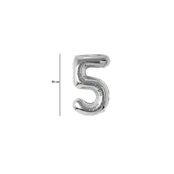 34 inch-es 5 Silver- Ezüst Számos Super Shape Fólia Lufi
