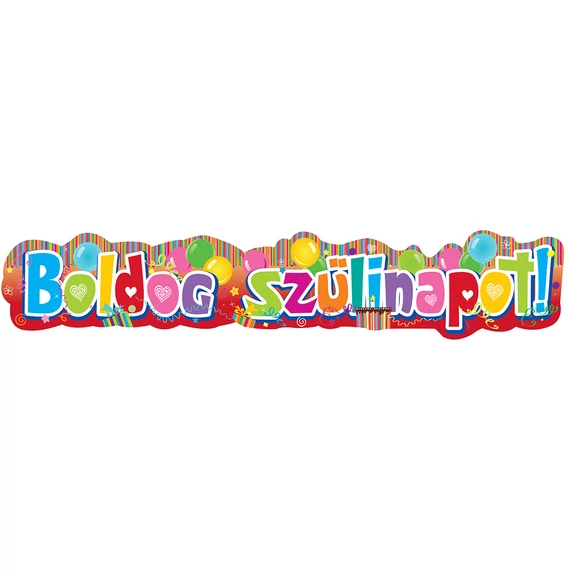 Színes Boldog Szülinapot Feliratú Parti Banner - 148 cm x 27 cm
