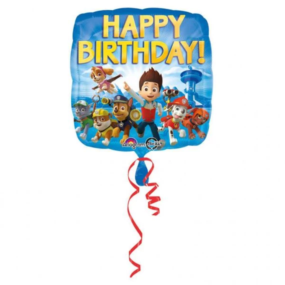 18 inch-es Paw Patrol - Mancs Őrjárat Happy Birthday Szülinapi Fólia Lufi